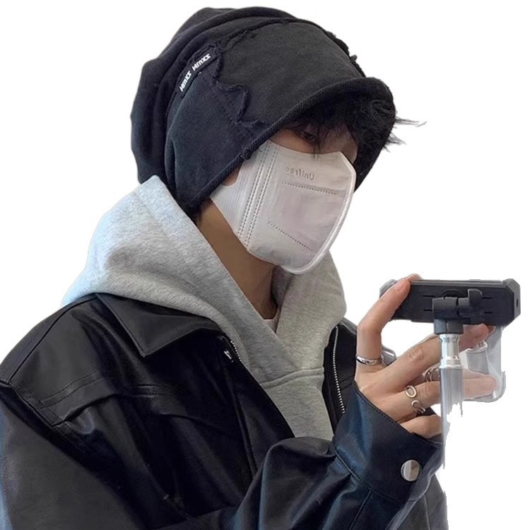 废土风男士帽子四季通用2025新款堆堆帽慵懒风大头围包头冷帽薄|undefined