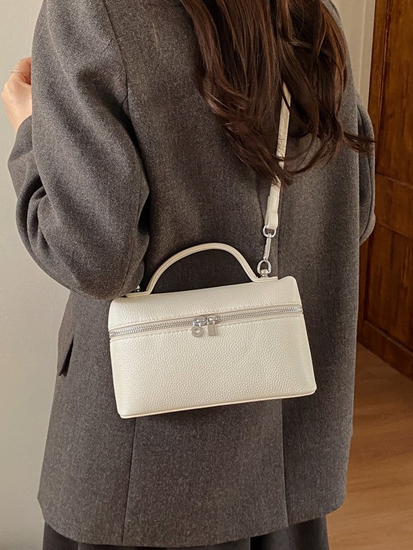 Caja exquisita coreana portátil bolso de mano para mujeres 2026 nuevo estilo transfronterizo de cara suave estampado de litchi hombro bolso de almuerzo