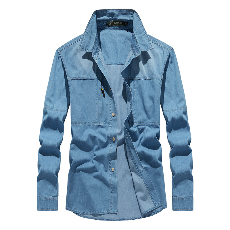 Camisas de trabajo de otoño para hombres, camisas de manga larga para hombres, camisas casuales para hombres, camisas japonesas, chaqueta