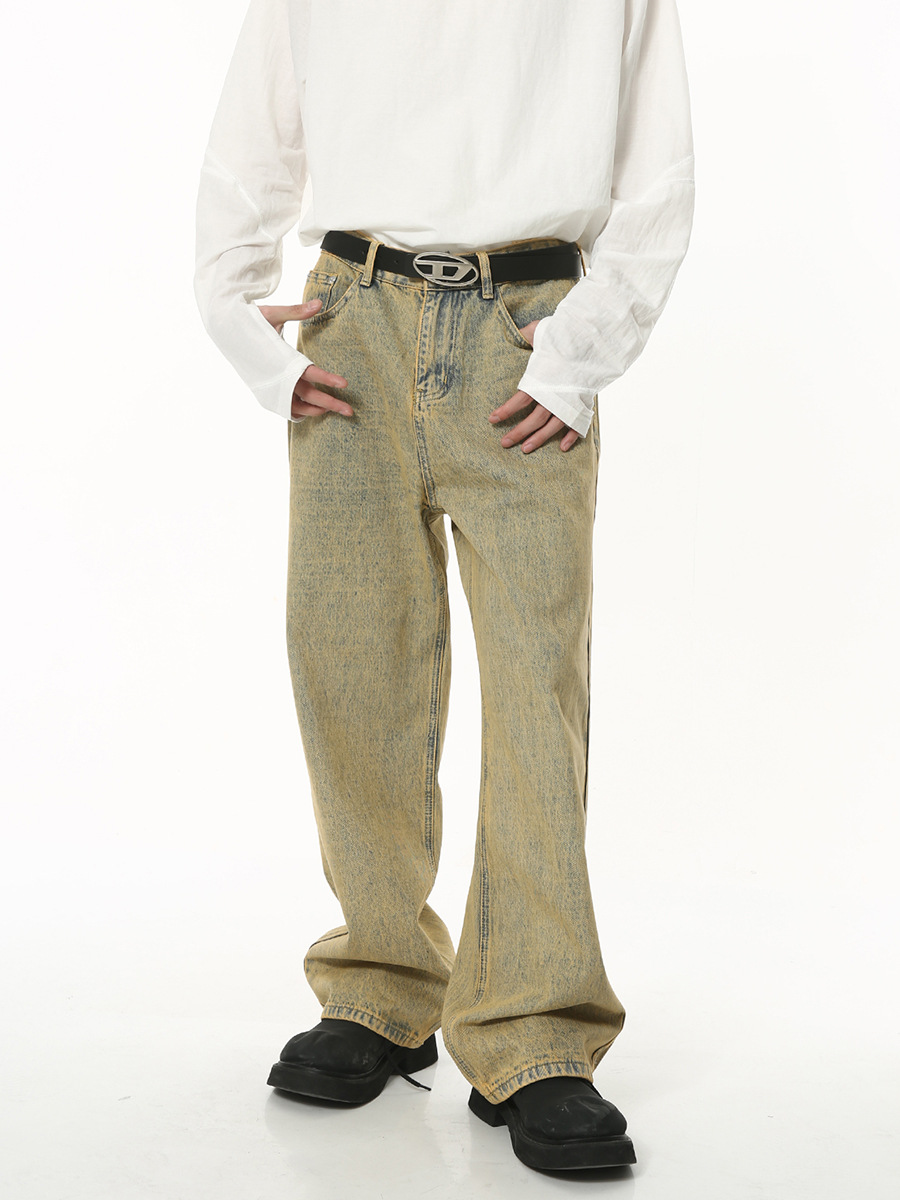 Mtlclothes ropa de Hombre | 2023 otoño retro simple apenada Denim coat washed jeans Loose