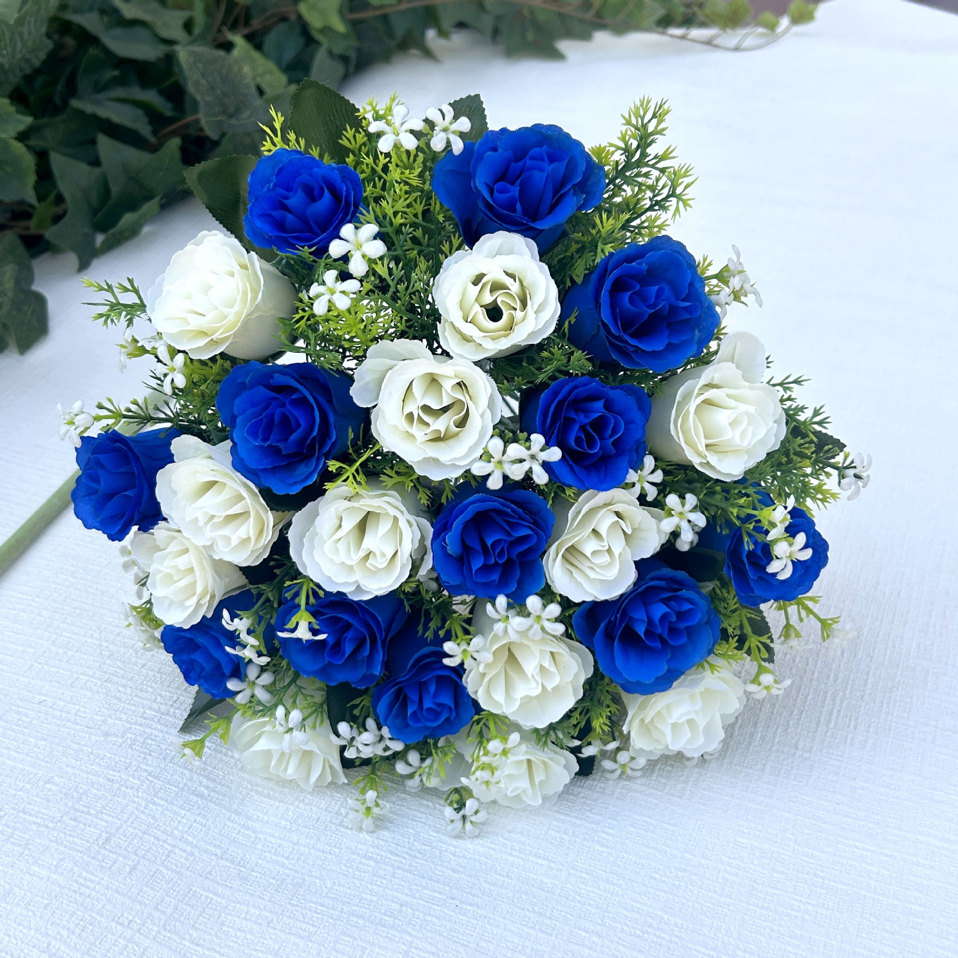 Ramo de 24 rosas artificiales para decoración del hogar, boda o fotografía