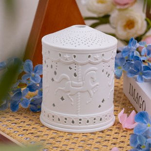 Cross-Border Original Multi-Purpose Carousel Ceramic Aromatherapy Lamp Candle Aromatherapy Furnace Essential Oil Hollow Ceramic Aromatherapy Jar