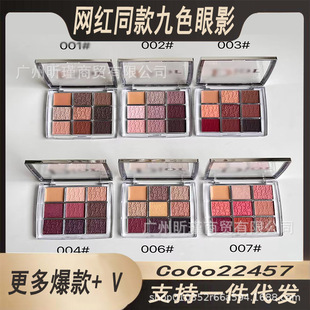 Cross-Border Export Dijia Backend Nine-Color Eye Shadow Palette Makeup New Version Supermodel Pumpkin Earth Color Beginner 10g