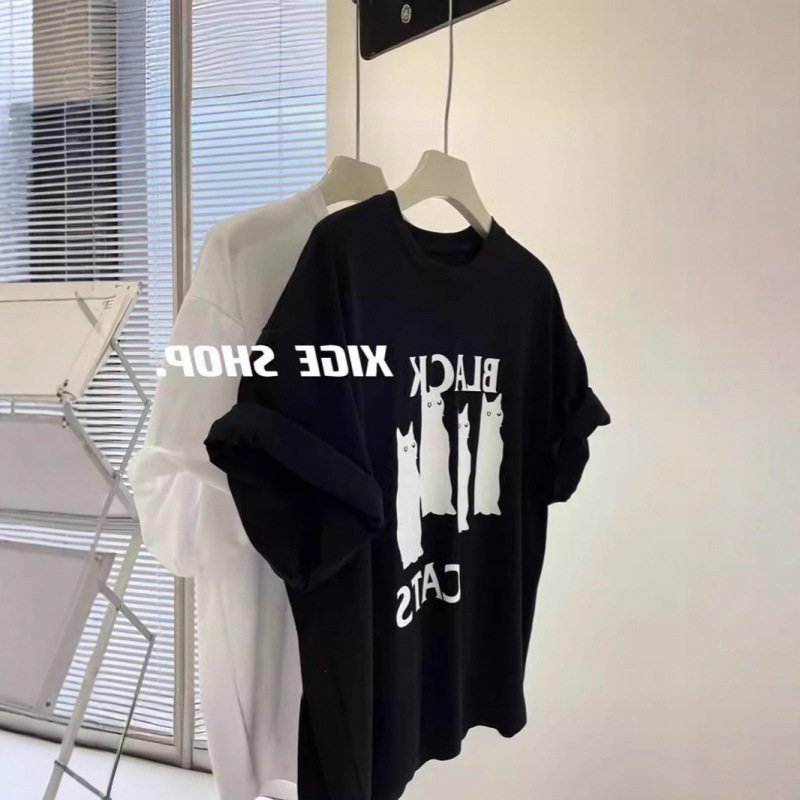 美式印花高街风短袖T恤女韩版宽松慵懒批发价上衣潮