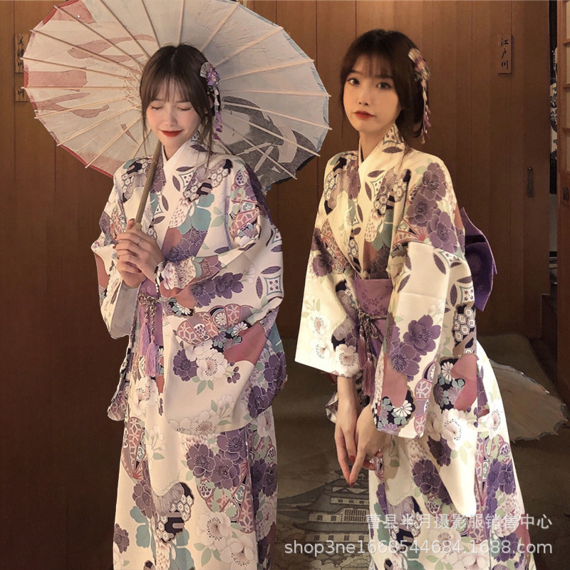Kimono Women's Dress Traditional Improved Chinese Style Bathrobe Summer Fresh and Elegant Japanese Style Exterior Photo Clothing