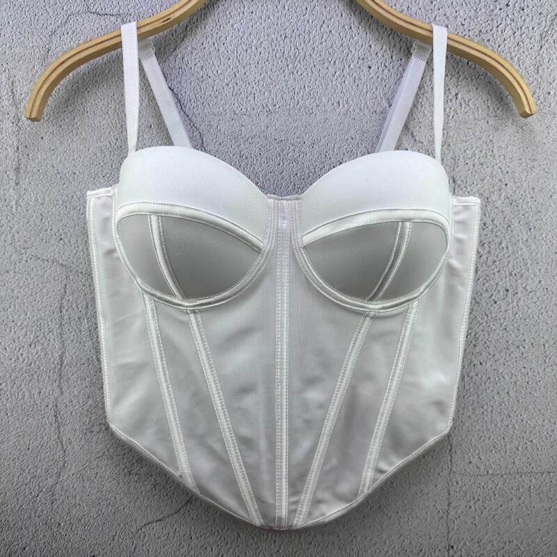 European and American-style 2024 Irregular Straight Fishbone Bra Inner Wear Outer Wear Slim-fit Sexy Strap Women's Beautiful Back Top