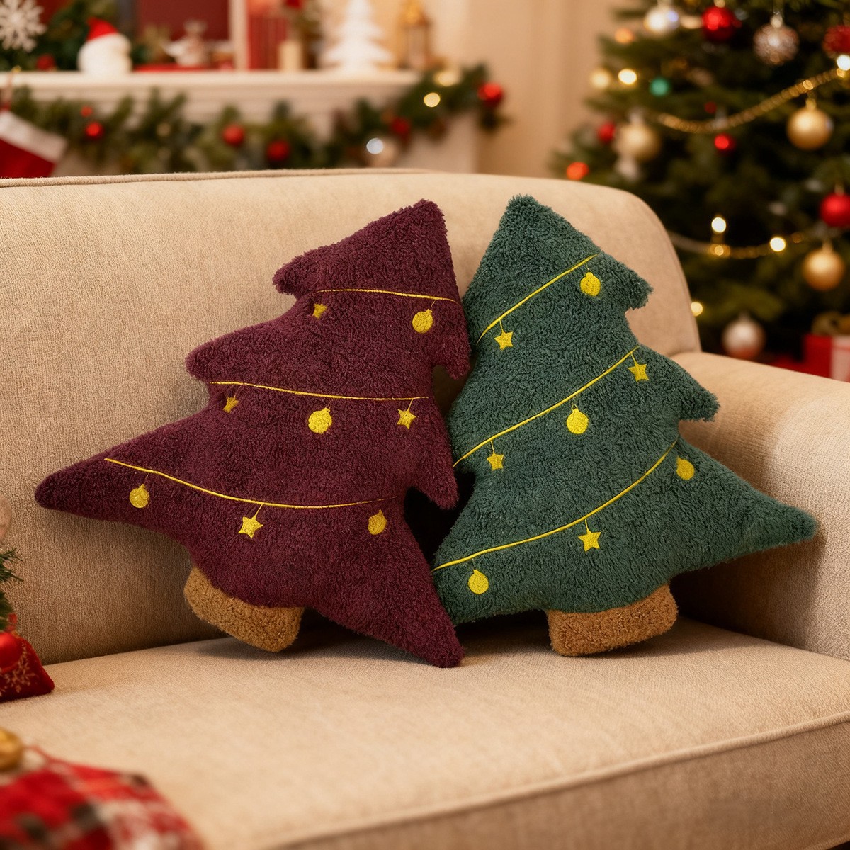 Nuevo Navidad almohada de Navidad peluche lindo juguete muñeca cojín árbol de Navidad muñeca decoración de regalo sofá
