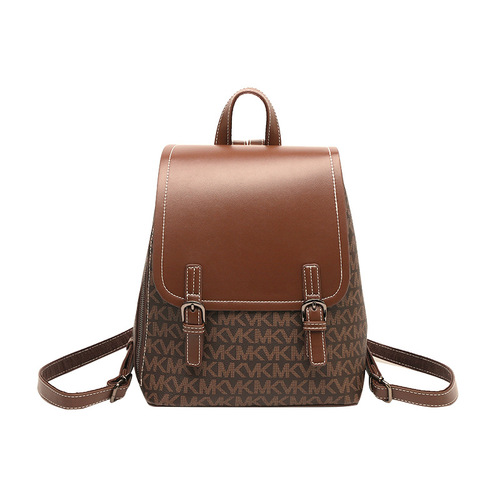 Hong Kong purchasing backpack women's fashionable and easy-to-match  new large-capacity printed anti-theft travel backpack school bag