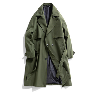 Cross-border foreign trade wholesale 2025 spring and autumn long British trench coat light mature lace-up military trench coat