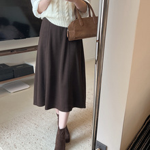 毛呢半身裙2025秋冬新款韩版复古显瘦高腰a字中长款小个半身伞裙