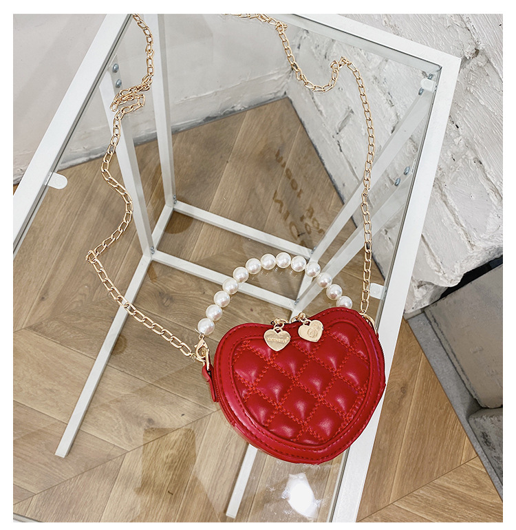 Lingge Pearl Chain Children's Bag Fashion One-shoulder Messenger Bag Coin Purse display picture 46