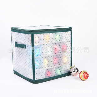 Factory Direct Supply of Pe Material Polka Dot Printed Christmas Ball Storage Box with Adjustable Compartments and Accessories Storage Box