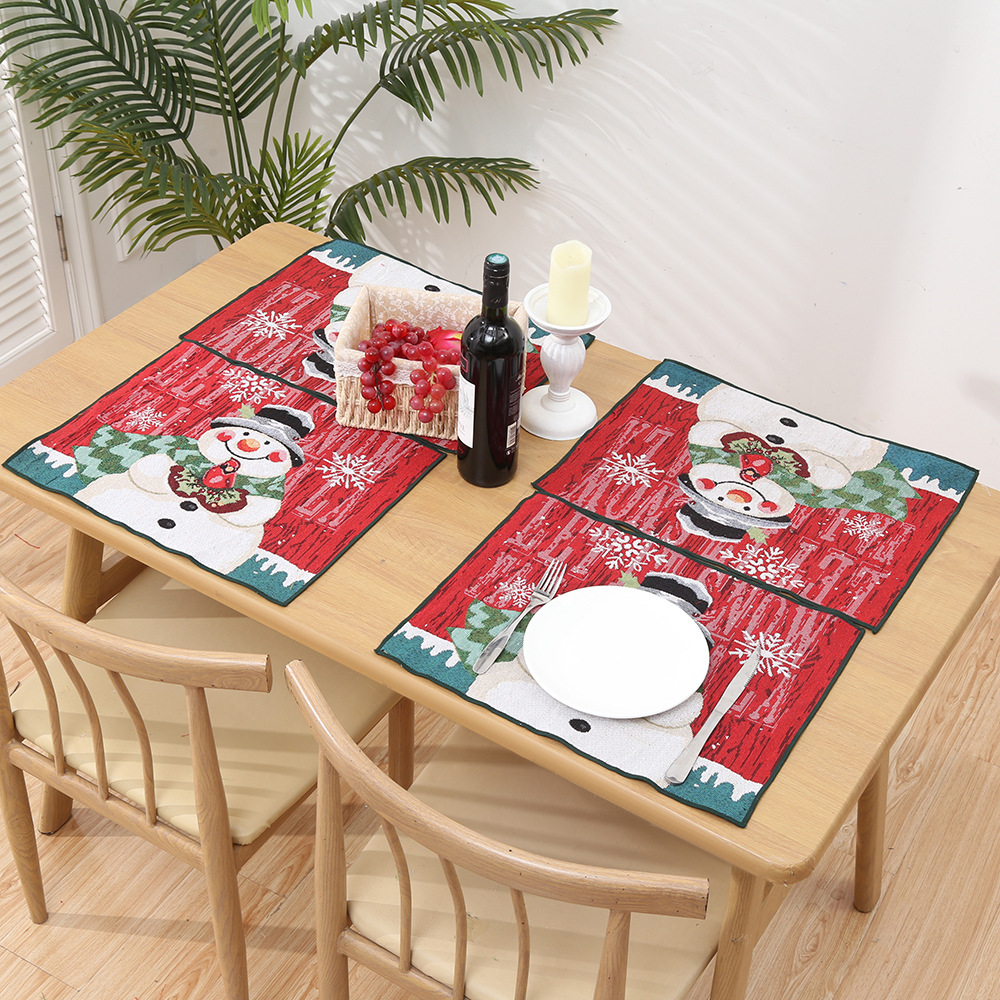 2024 nuevo cojín de Navidad cojín de muñeco de nieve de Navidad cojín de mesa de decoración familiar cojín de mesa de Navidad Jacquard