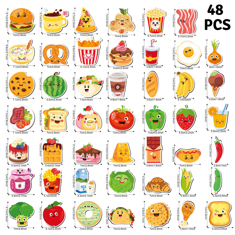 国境を越えた食品冷蔵庫マグネットかわいい漫画子供のキッチン家の装飾 DIY 楽しい食品軟磁性冷蔵庫マグネット|undefined