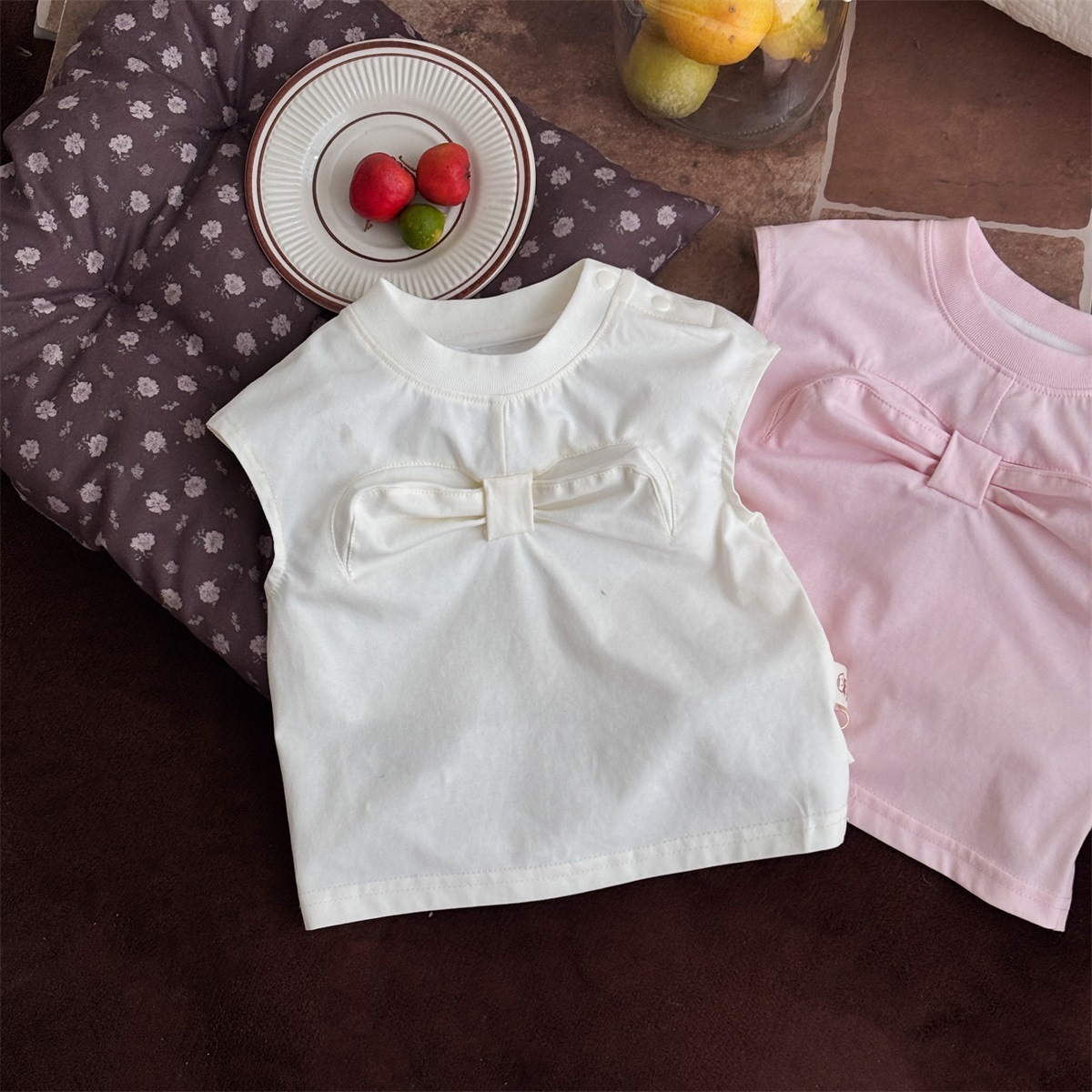 Traje de vestido coreano para niñas 2025 verano nuevo estilo delgado para niños estilo coreano falda sin mangas con tirantes de dos piezas