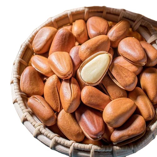 Northeastern pine nuts original open large particles new goods 500g bulk hand peeled red pine New Year snacks nuts large open