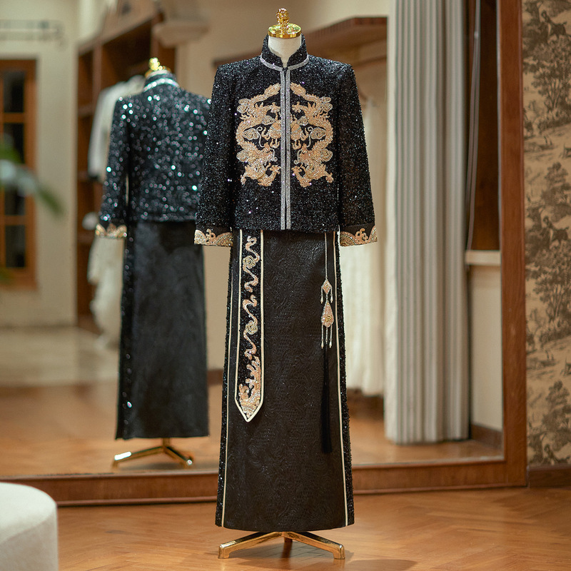 2026 New Model Groom's Toasting Suit Men's Wedding Outfit Chinese Style Wedding Dress Exquisitely Crafted Dragon and Phoenix Gown for Wedding Reception and Tang Suit 2026 New Model Groom's Toasting Suit Men's Wedding Outfit Chinese Style Wedding Dress Exquisitely Crafted Dragon and Phoenix Gown for Wedding Reception and Tang Suit
