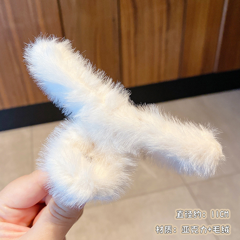 韩式大号鲨鱼夹夏季新款女发饰奶咖色后脑勺发卡抓夹批发|undefined