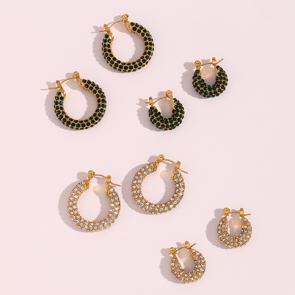 Street Occasion 304 Stainless Steel Material PVD Coated Real Gold Plated 18K Gold Geometric 304 Stainless Steel Fashion Waterproof Non Tarnish Earrings