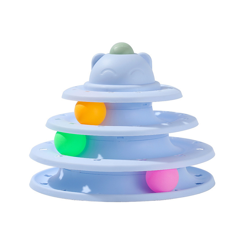 Mascota gato de juguete de cuatro capas bola de la pista gato placa giratoria INS ronda diversión interactiva gato divertido gato suministros al por mayor