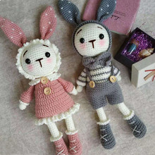 DIY制作精灵兔娃娃毛线玩偶钩针编织勾线材料包情侣礼物