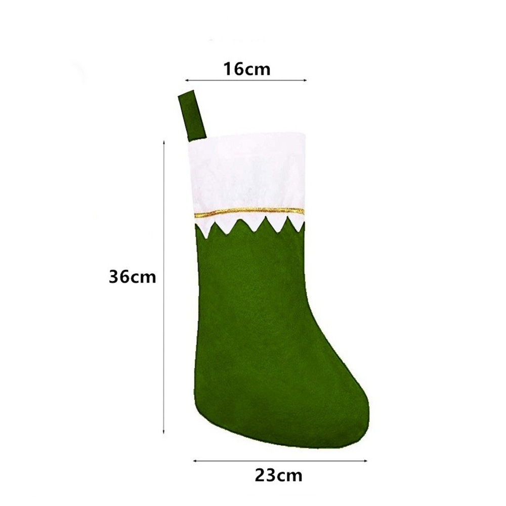 Calcetines navideños boca blanca Phnom Penh boca verde hilo dorado calcetines navideños calcetines de tablero de luz no tejido 2024 decoraciones navideñas