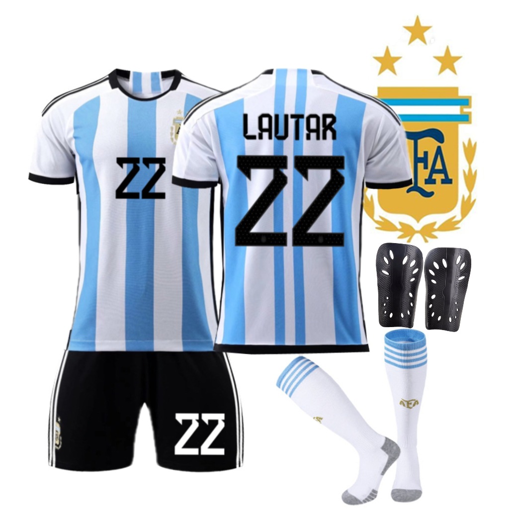 thumbnail image 1 of Samsung Campeón Argentina Local No. 10 Messi No. 11 Di María Jersey 2223 Copa Mundial Fútbol Entrenamiento, 1 of 5