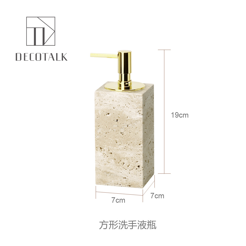 Huangdong Stone Baño de baño de cinco piezas conjunto de lavado conjunto de inodoro de mármol bandeja modelo decoración de la habitación "Viento silencioso"