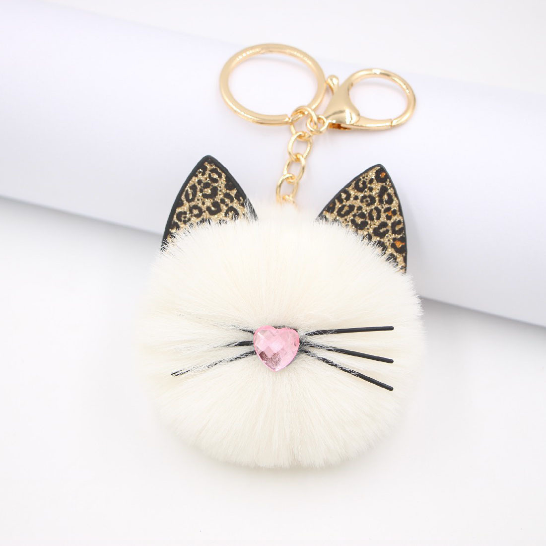 Leopard Cat Beard Plush Cat Paw Bag Pendant Keychain Diy Plush Custom Wholesale Ornaments display picture 4