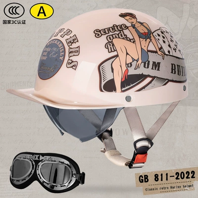 Motosiklet kaskı (dəbilqə) Personality Helmet New - beige-poker-decal-goggles