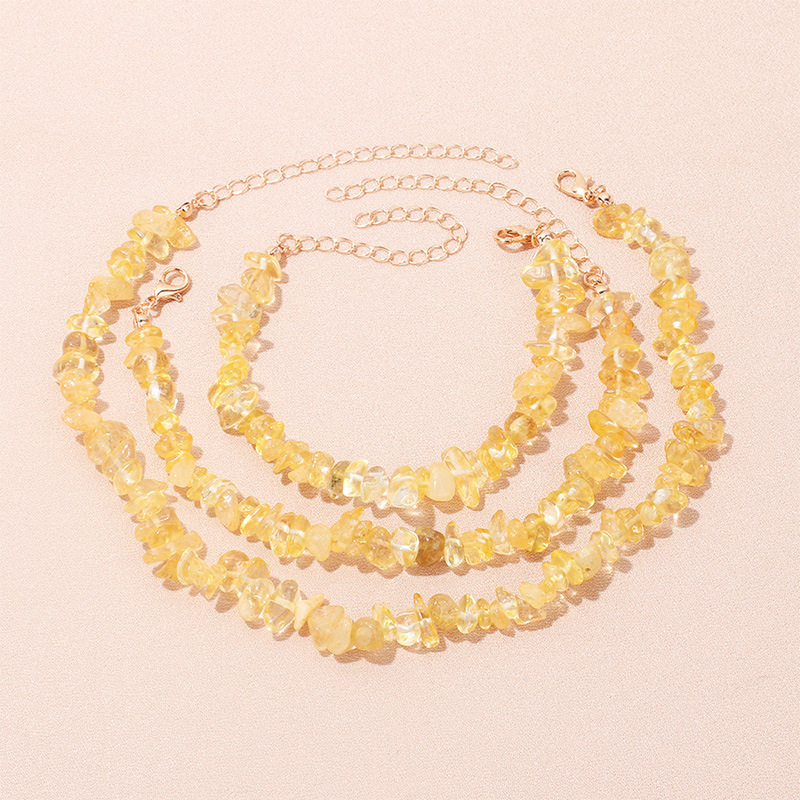 Simple Style Solid Color Natural Stone Bracelets Anklet Necklace