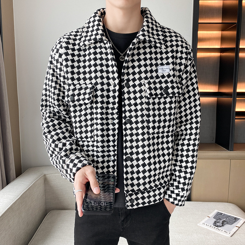 Nuovo casual 2023 per la versione coreana, e bel top da uomo, abbigliamento autunnale alla moda, indossando una giacca con risvolto_voghion.com