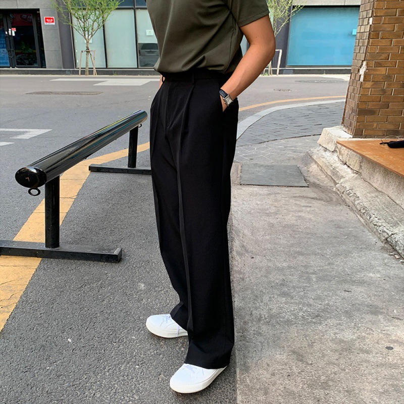 MYQ Drop Sense Pants Men's Summer Korean Style Fashionable All-match Casual Pants Straight-leg Loose Suit Long Pants