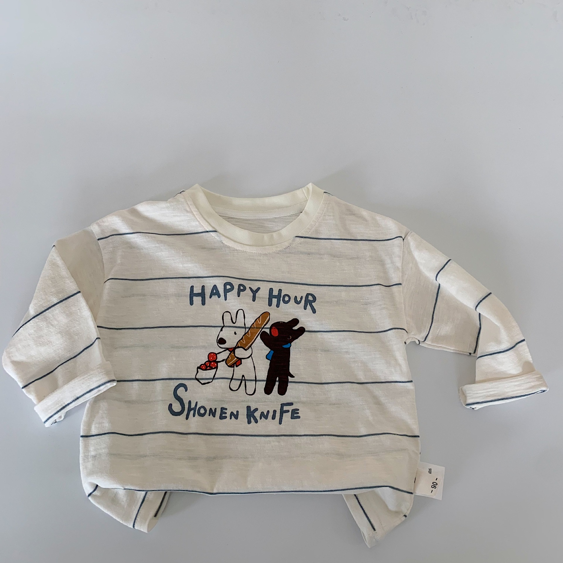 Mai Bao niños de verano camiseta de mangas largas 2025 nuevo estilo coreano de ropa de verano para niños, hombres y mujeres, blusas delgadas, moda de ropa infantil