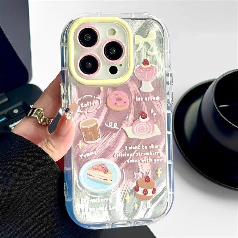 Colorful Desserts Suitable for Huawei Nova10 Mobile Phone Case P70 Cream Feather Yarn Honor 80 Simple and Cute X40I9X