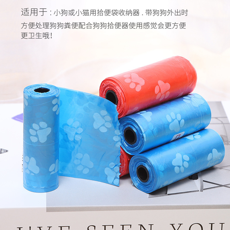 Nuevos fabricantes de productos para salir bolsa de basura portátil para perros, bolsa de basura impresa de dibujos animados, bolsa de basura especial para perros