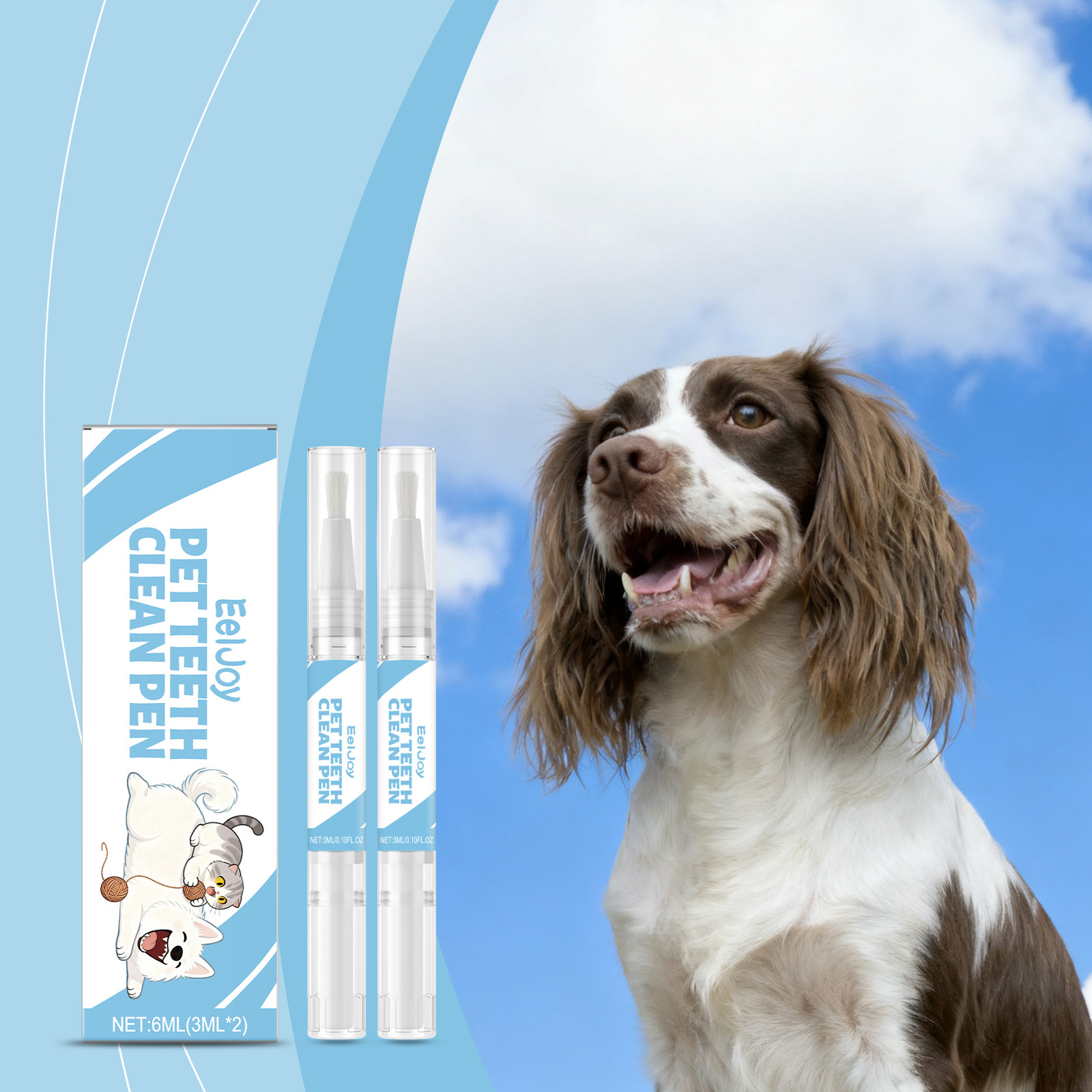 Eeljoy Pet Teeth Cleaning Pen Cleans Teeth, Removes Yellowing, Removes Stains, Reduces Oral Odor and Freshens Breath