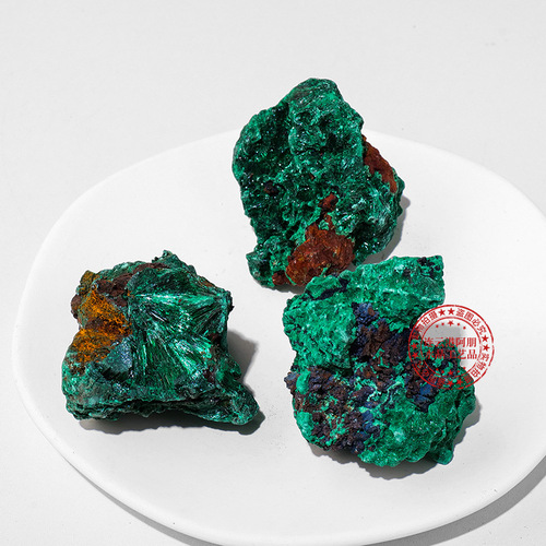 Natural crystal malachite raw stone mine mark ornaments radial mineral crystal home flower pot fish tank decorative ornaments