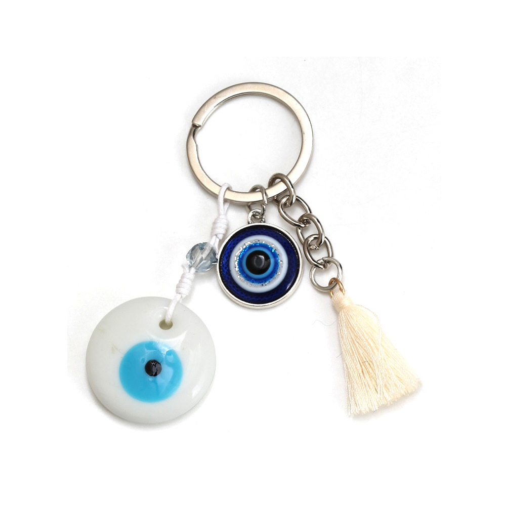 27g Weight Bag Pendant, Keychain Classification 1 Piece Quantity Casual, Daily Occasion Glass Material Devil's Eye Pattern Unisex Gender Retro Style Retro Devil's Eye Glass Unisex Bag Pendant Keychain 27