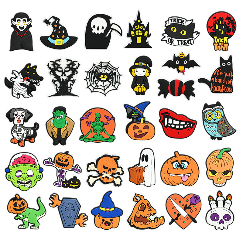 Halloween series pvc soft rubber shoes flower hole shoes buckle hand ring mobile phone case DIY accessories cross-border in stock wholesale
