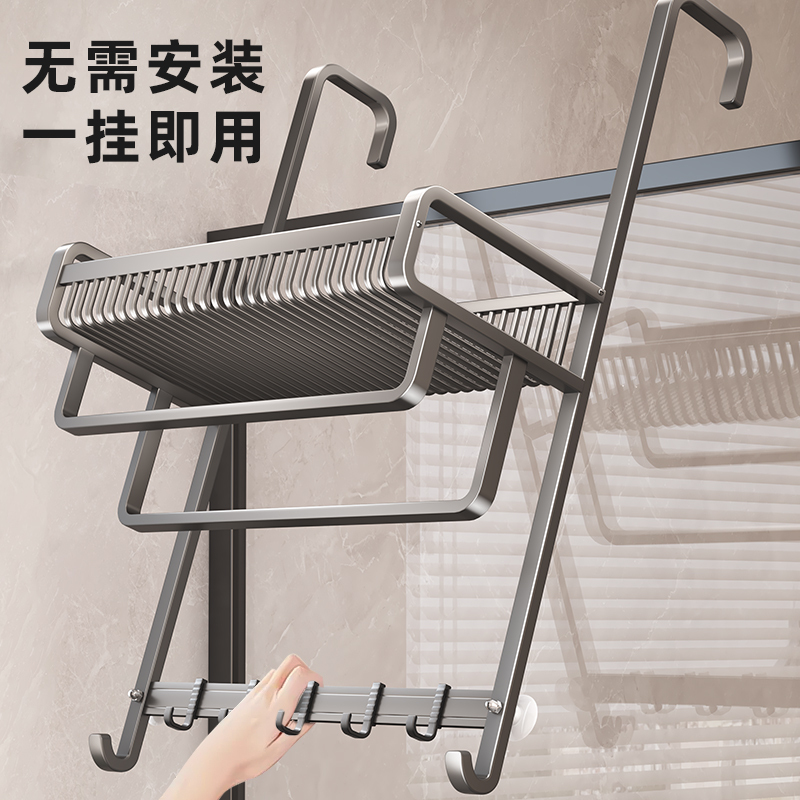 A6L Bathroom Towel Rack Without Punching Toilet Towel Rack Towel Bar Bathroom Storage Rack Shower Room Glass Door