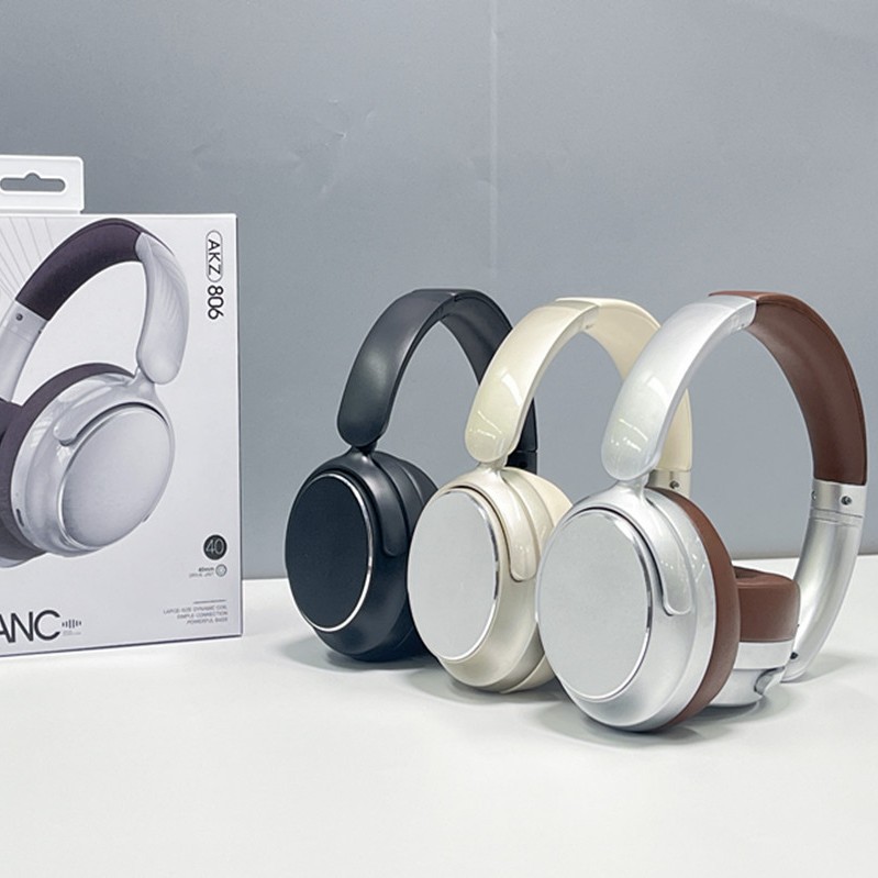 Nuevos auriculares Bluetooth transfronterizos ANC806 con reducción activa de ruido retro auriculares deportivos inalámbricos plegables de alta calidad