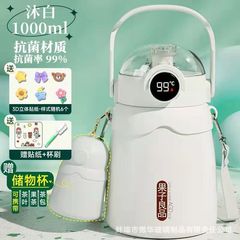 316 Stainless Steel Thermos Cup Women's Large Capacity High-Value Straw Cup New Internet Popular Water Bottle Big-Bellied Cup Gift