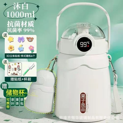 316 Stainless Steel Thermos Cup Women's Large Capacity High-Value Straw Cup New Internet Popular Water Bottle Big-Bellied Cup Gift