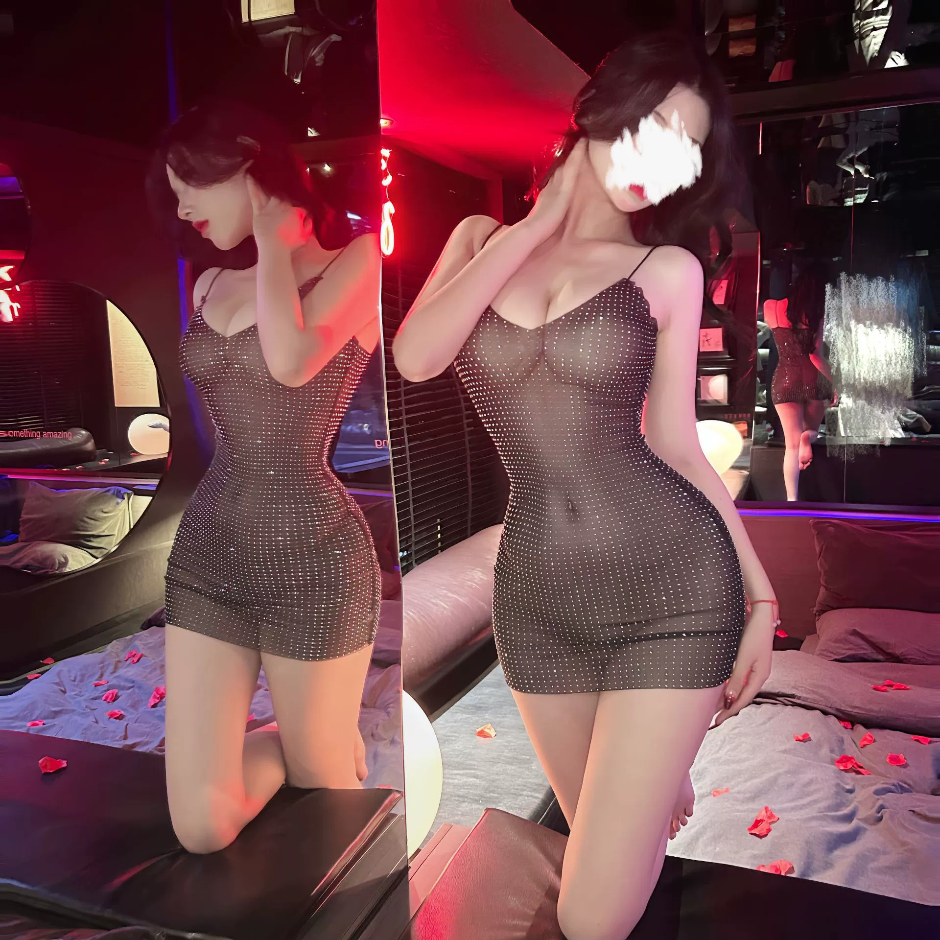 Сексуальное нижнее белье, slip-платье, V-образный вырез