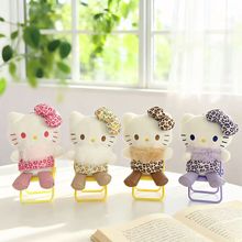 新品蝴蝶结马卡龙猫咪公仔毛绒玩具可爱kt猫书包挂饰礼物玩偶挂饰
