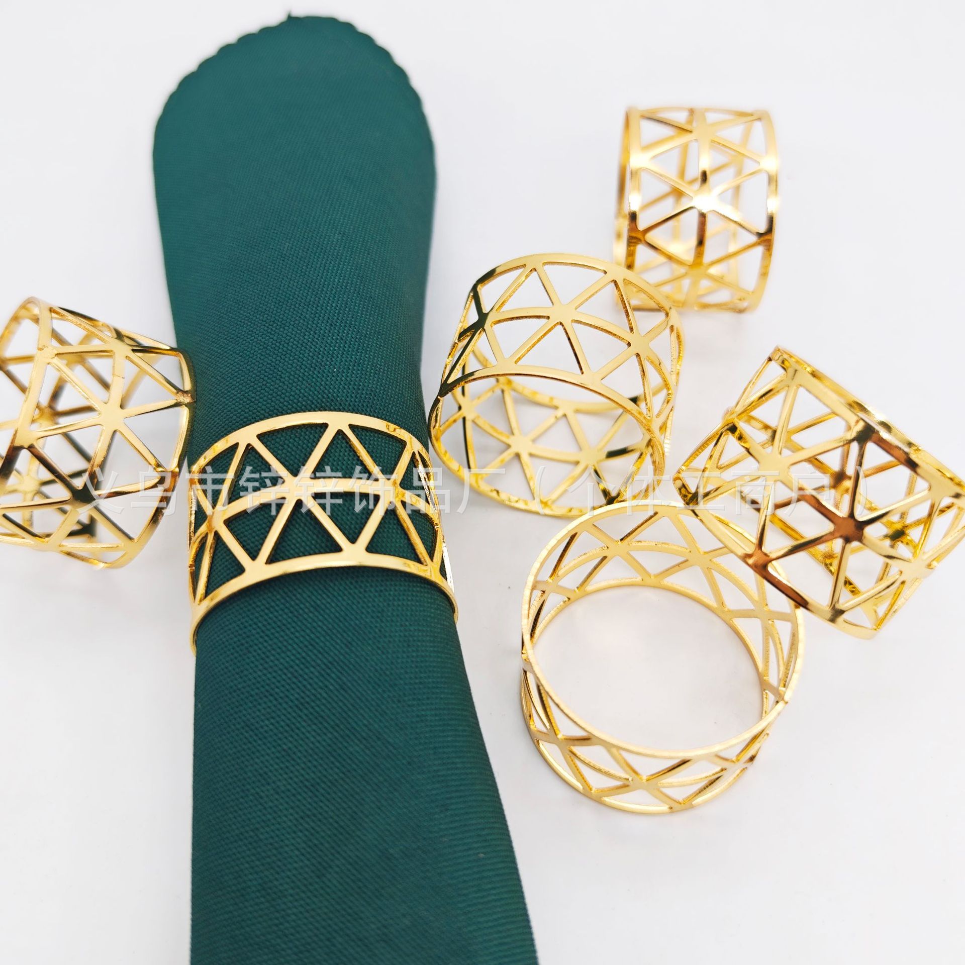 European and American Geometric Metal Napkin Rings, Hotel Light Luxury Style Alloy Napkin Rings, Table Decoration Napkin Rings