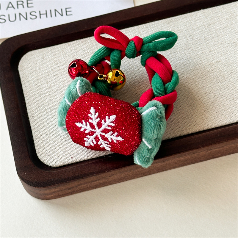 20g Weight Hair Tie Hair Accessories Type 1 Piece Quantity Holiday, Festival Occasion Flannel Material Christmas Festival Christmas Tree, Santa Claus, Elk Pattern Women's Gender Cute Style Christmas Cute Women's Christmas Tree Santa Claus Elk Flannel Hair Tie 14