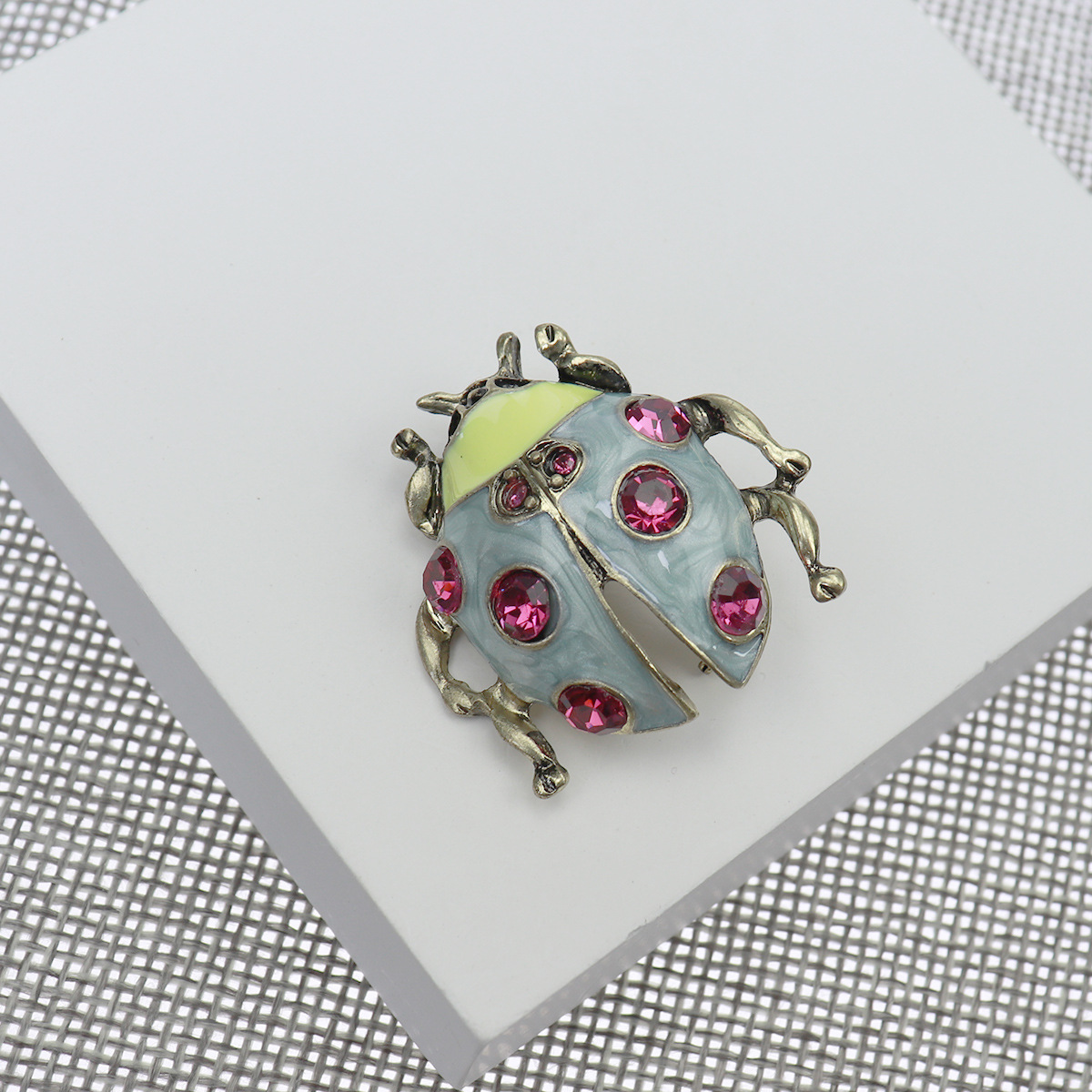 Cross-Border Trendy Retro Enamel Beetle Brooch Corsage