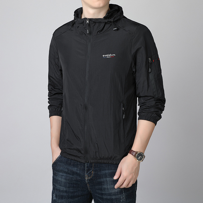 2024 moda nueva chaqueta de protección solar para hombres abrigo delgado de verano deportivo al aire libre transpirable anti-UV ropa de piel